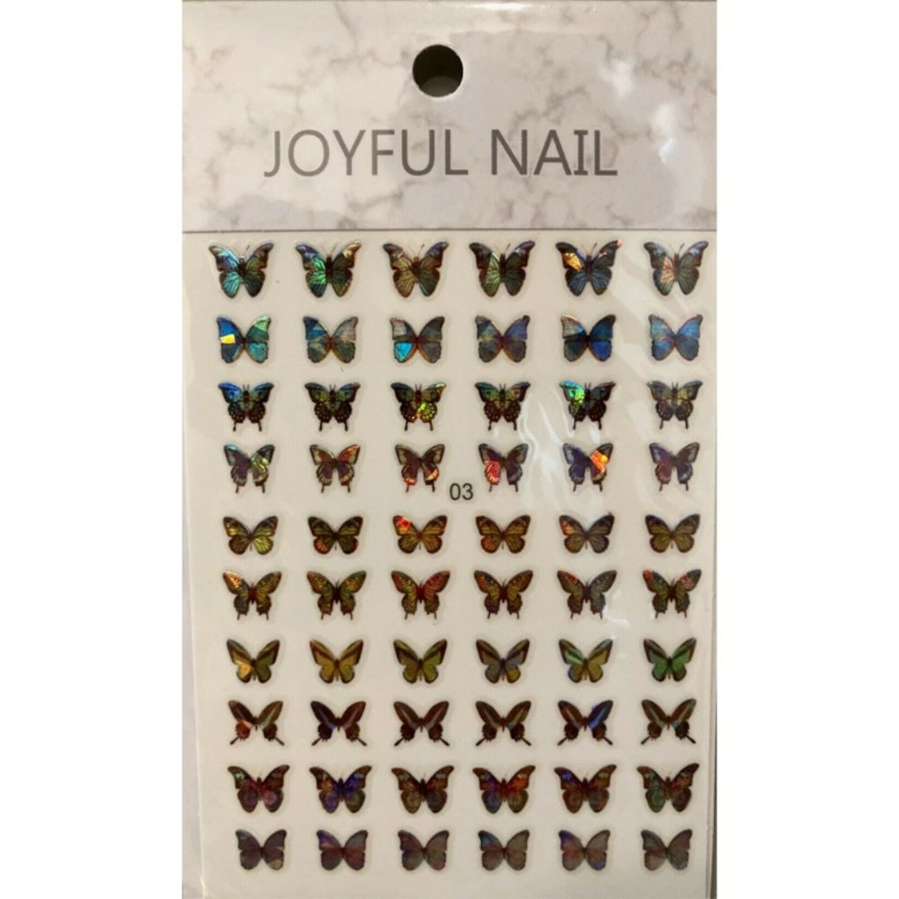 Butterfly Nail Stickers Waterproof Nail Art Design DIY Decal Gold
